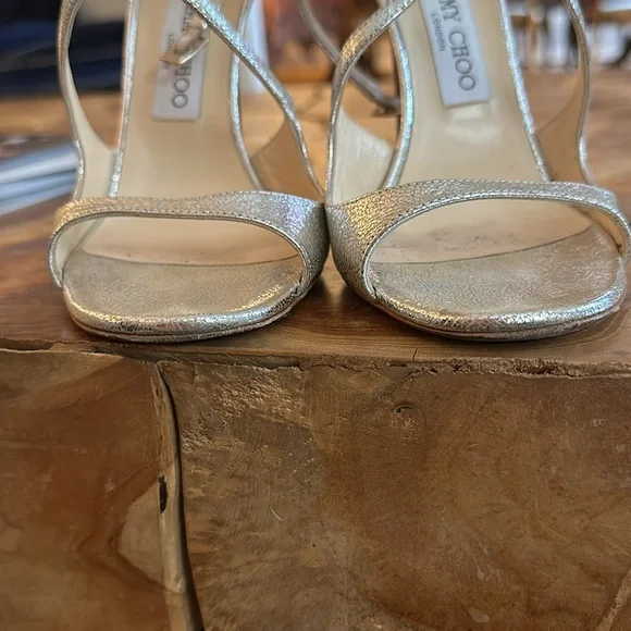 Jimmy Choo Champagne evening heels - Picture 4 of 8